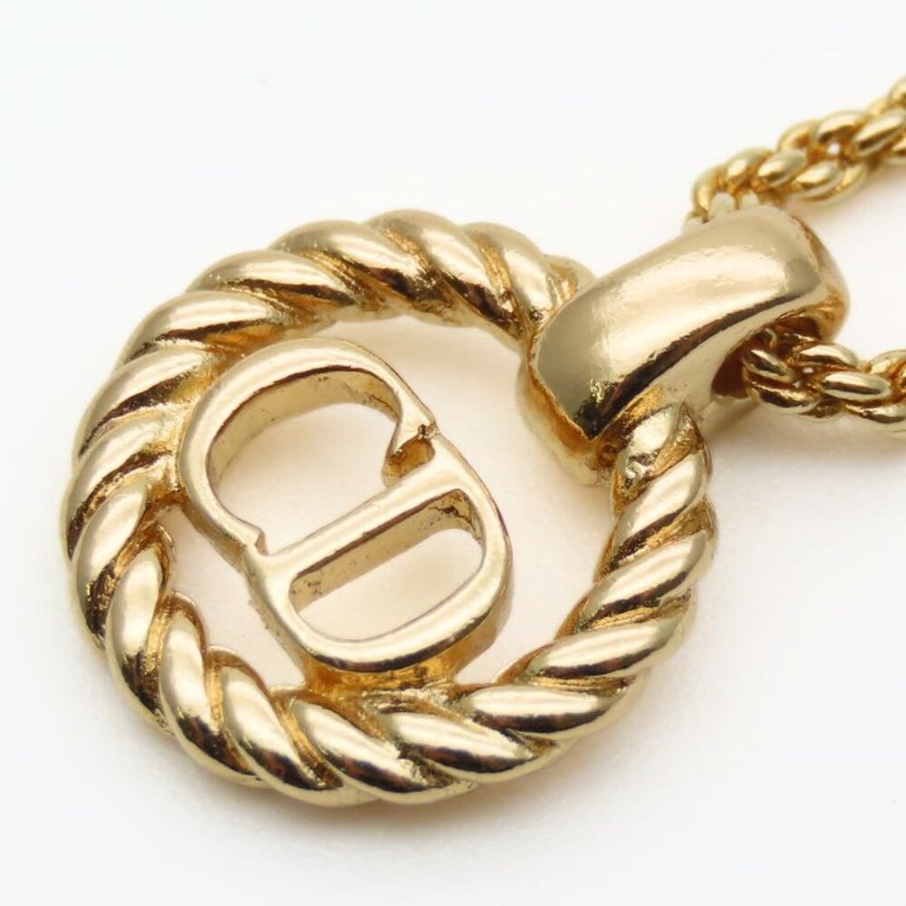 Christian Dior Necklace CD Logo Metal Gold GP Plated Accessories - Picture 3 of 9